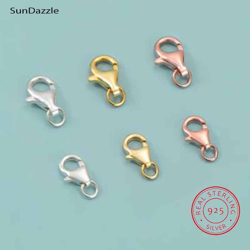 Lobster Clasp Silver - 2 pçs genuíno real puro sólido