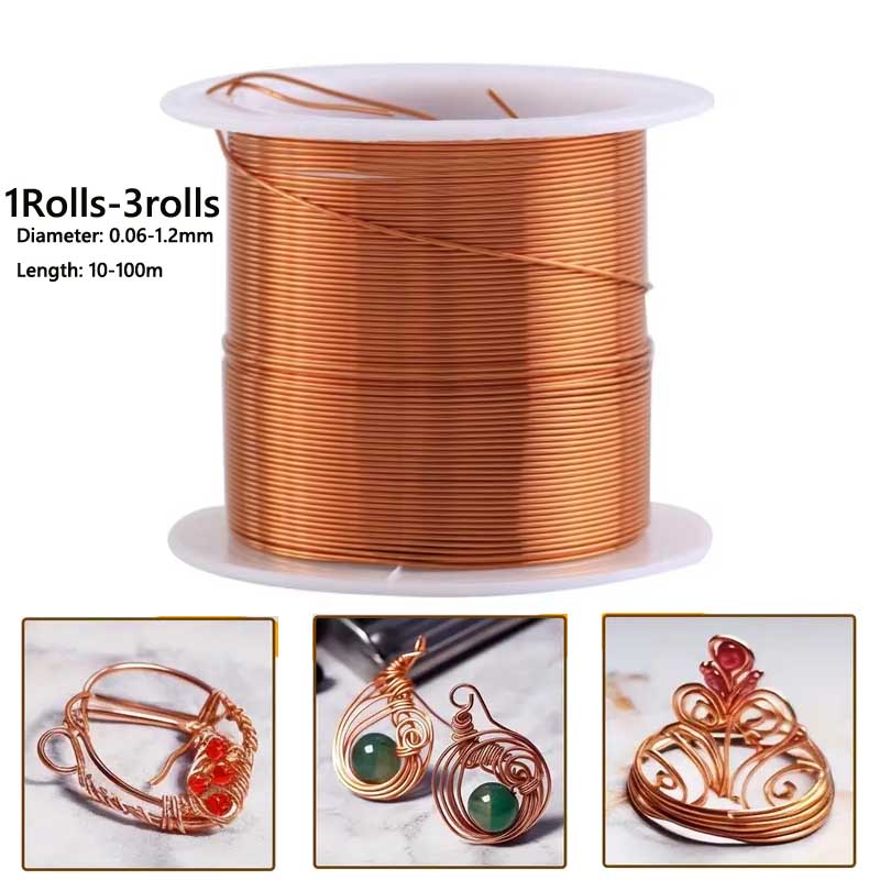 Jewelry Making Yarn - 1-3 rolo de fio de cobre