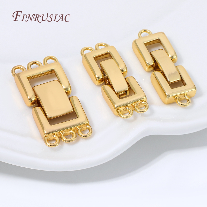 Jewelry Making Bead - Fecho Conector Retangular Banhado a Ouro