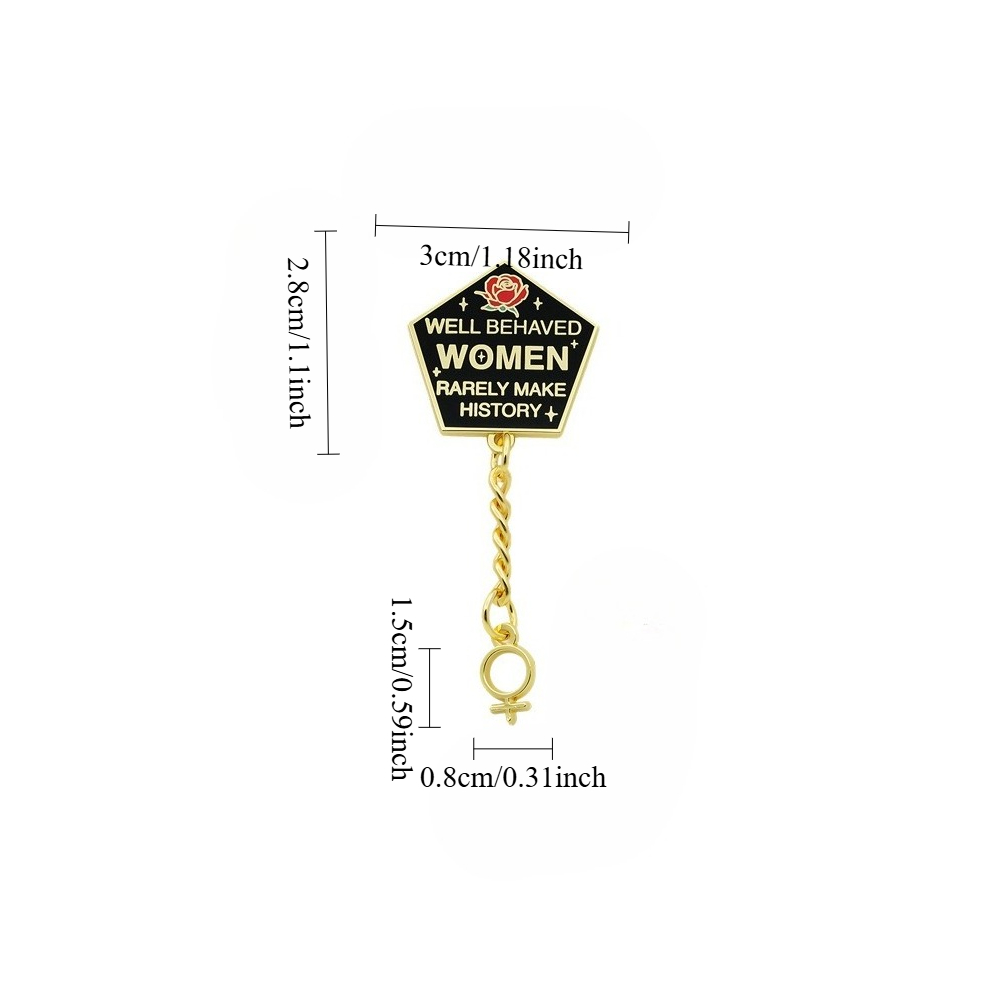 1PC Broche Feminista de Esmalt - Jewelry Making History avaliação e preço