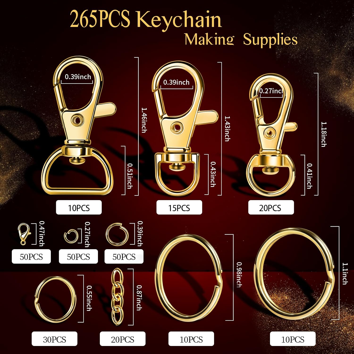 265 pçs kit de chaveiro de met - Lobster Clasp Silver avaliação e preço