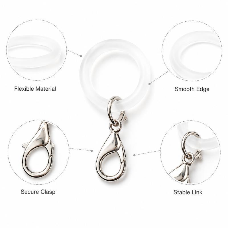 Anéis de Silicone para Cabo de - Lobster Clasp Silver avaliação e preço