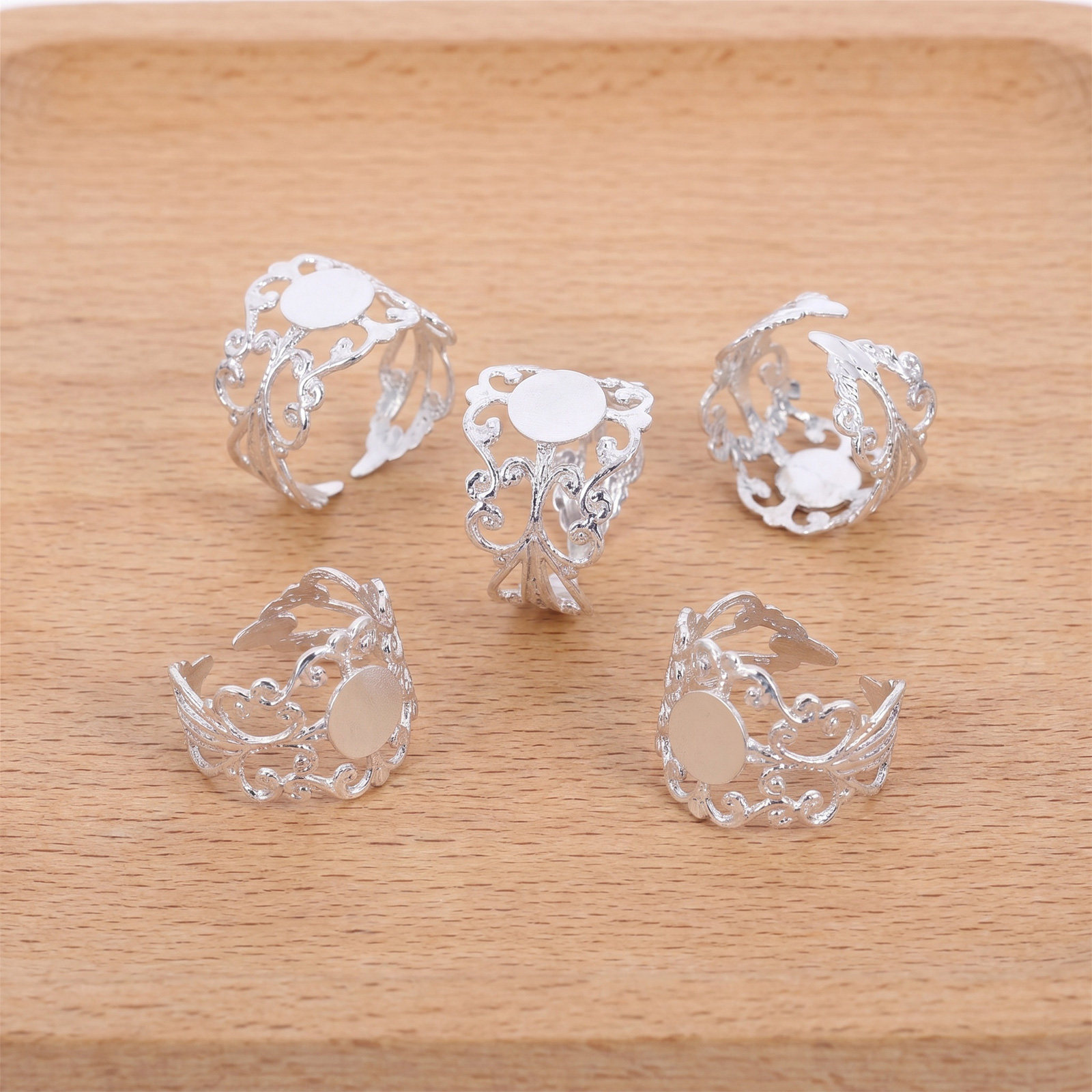 50 Peças de Base de Anel Oval  - Jewelry Making Gemstones avaliação e preço