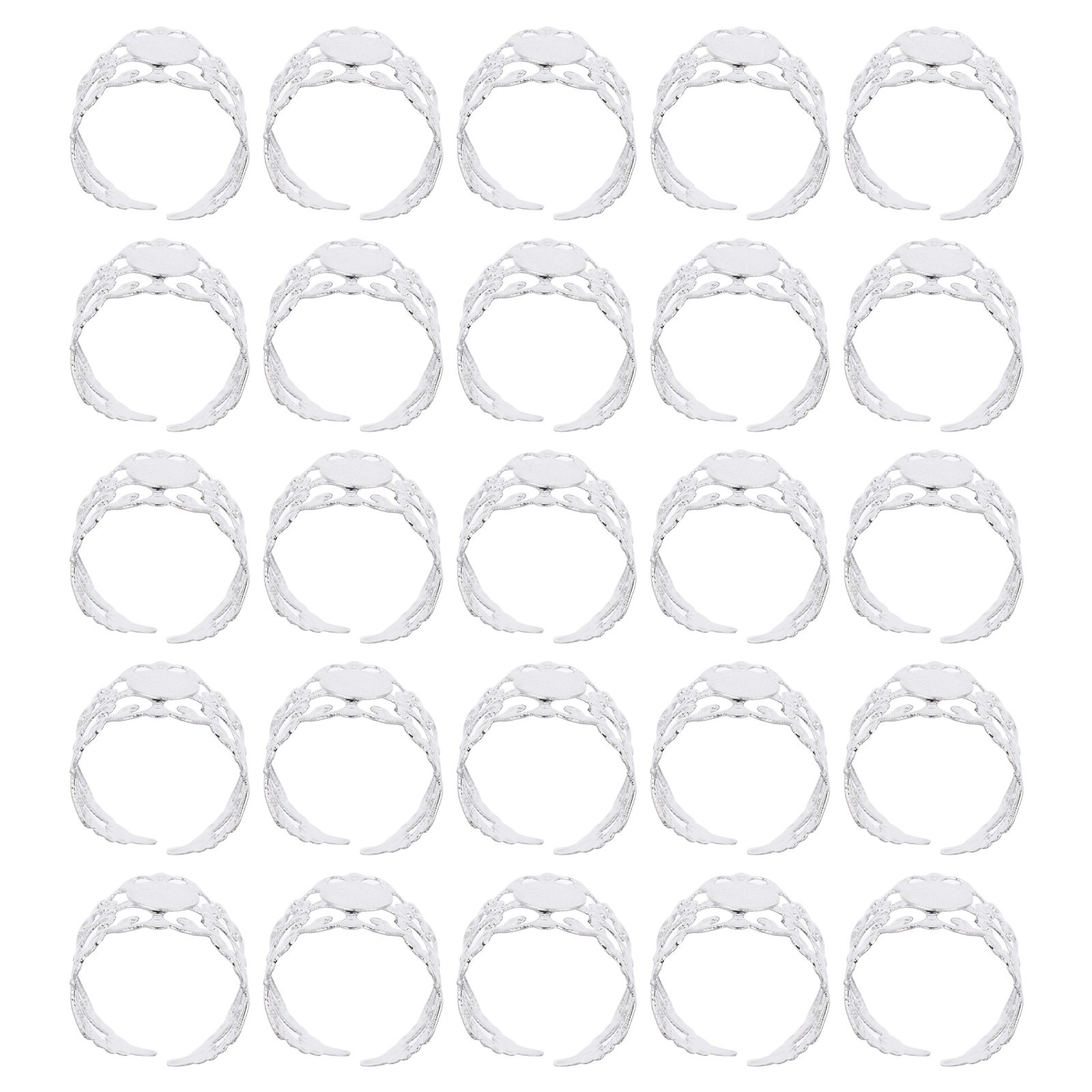 50 Peças de Base de Anel Oval  - Jewelry Making Gemstones avaliação e preço